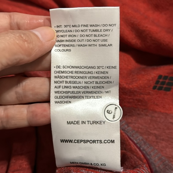 CEP Ski Touring Base Shirt Red Wool Cashmere Blend Long Sleeve Base Layer NWT-L - Picture 15 of 15